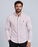 Camisa Social Branca/brd Polo Ralph Lauren Oxford - Xadrez