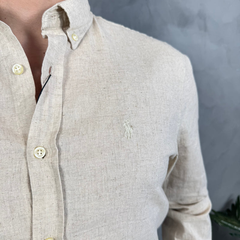 Camisa Social Polo Ralph Lauren - Bege - Linho