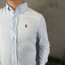 Camisa Social Polo Ralph Lauren - Azul Bebê - Linho