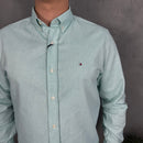 Camisa Social Tommy Hilfiger Oxford - Verde Claro