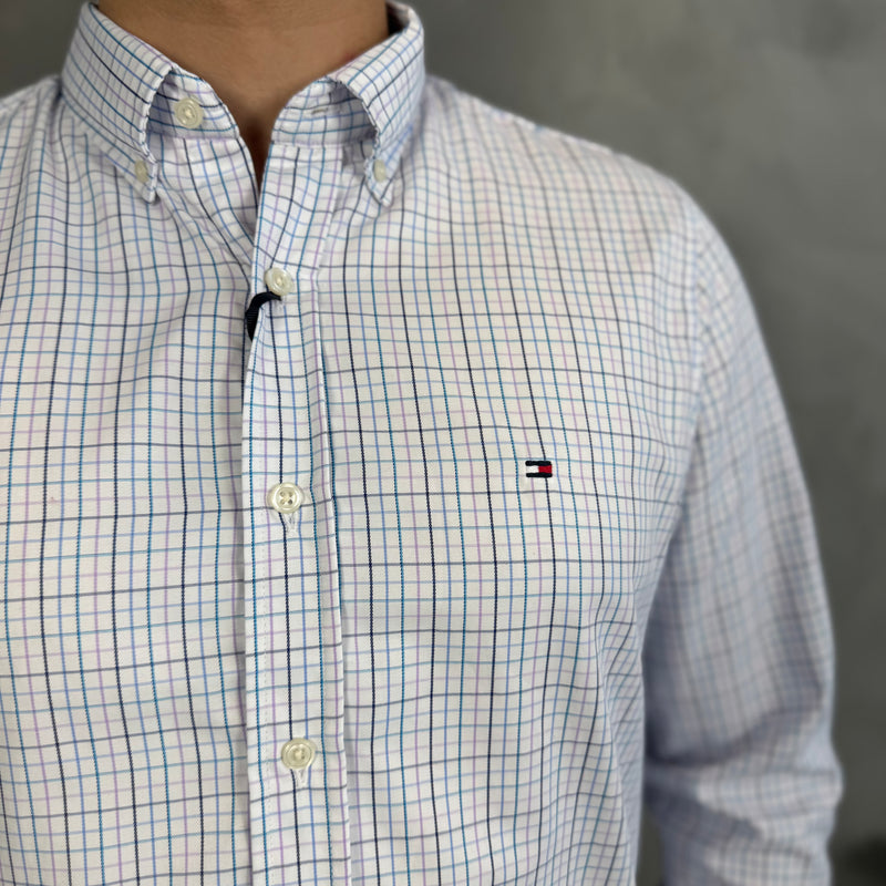 Camisa Social Tommy Hilfiger Oxford - Xadrez BR/AZ
