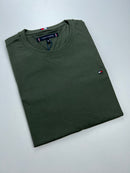 Camiseta Tommy Hilfiger - Verde Musgo - Seda Pima