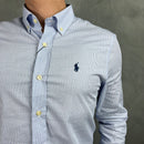 Camisa Social Polo Ralph Lauren Oxford - Xadrez  Azul Bebê