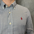Camisa Social Polo Ralph Lauren Oxford - Xadrez Cinza