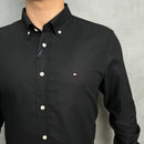 Camisa Social Tommy Hilfiger Oxford - Preta