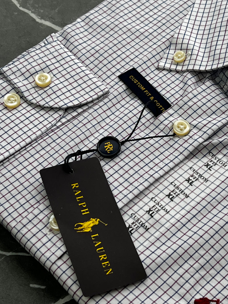 Camisa Social Polo Ralph Lauren Oxford - Xadrez Rosa