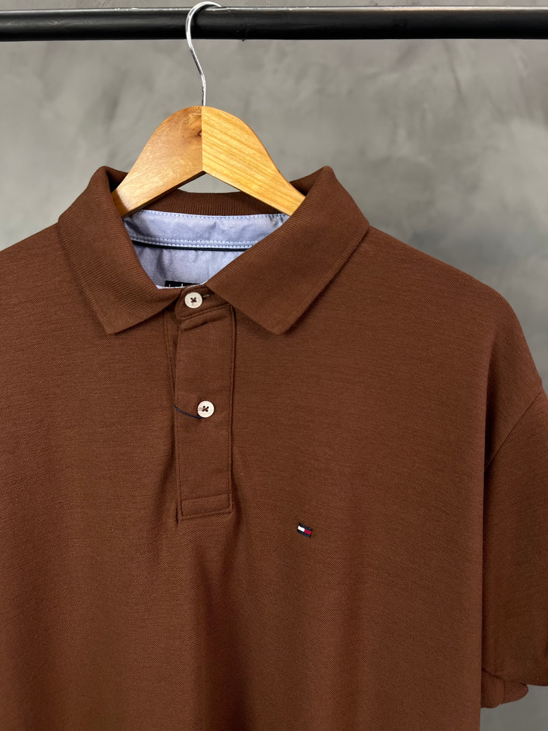 Camisa Gola Polo Tommy Hilfiger - Marrom