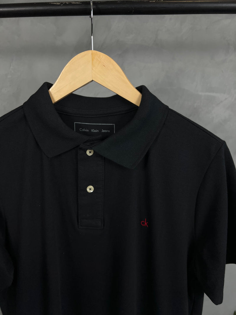 Camisa Gola Polo Calvin Klein  -  Preta