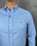Camisa Social Tommy Hilfiger Oxford - Azul Bebe