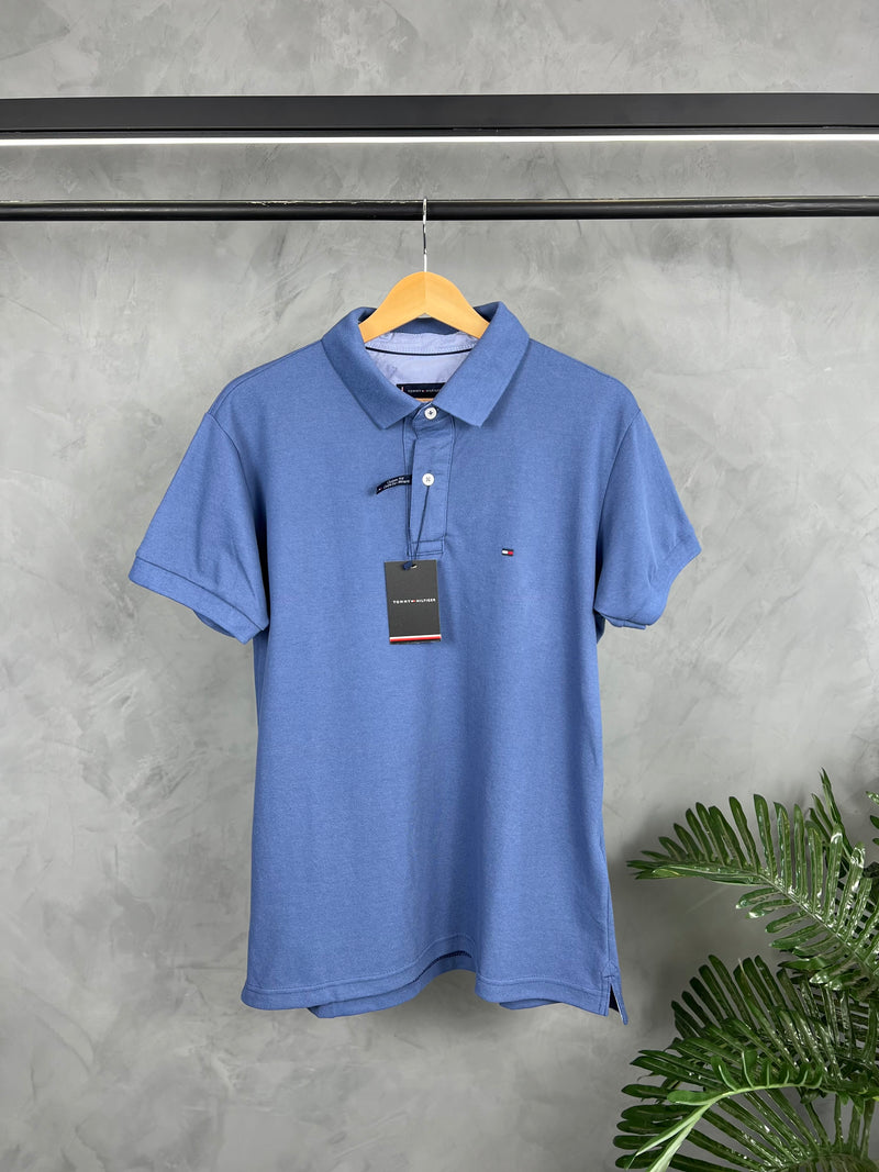 Camisa Gola Polo Tommy Hilfiger - Azul Petróleo