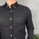 Camisa Social Tommy Hilfiger Flame - Preta