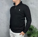 Suéter Polo Ralph Lauren Importado Meio Zíper - Preto