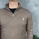 Suéter Polo Ralph Lauren Importado Meio Zíper - Marrom