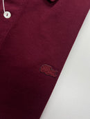 Camisa Gola Polo Lacoste Monocromática- Bordo