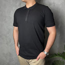 Camisa Gola Polo com Zíper Enzo Milano - Preta
