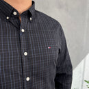 Camisa Social Tommy Hilfiger Oxford - Xadrez Pr/Az