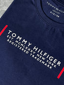 Camiseta Tommy Hilfiger - Azul Marinho - Seda Pima