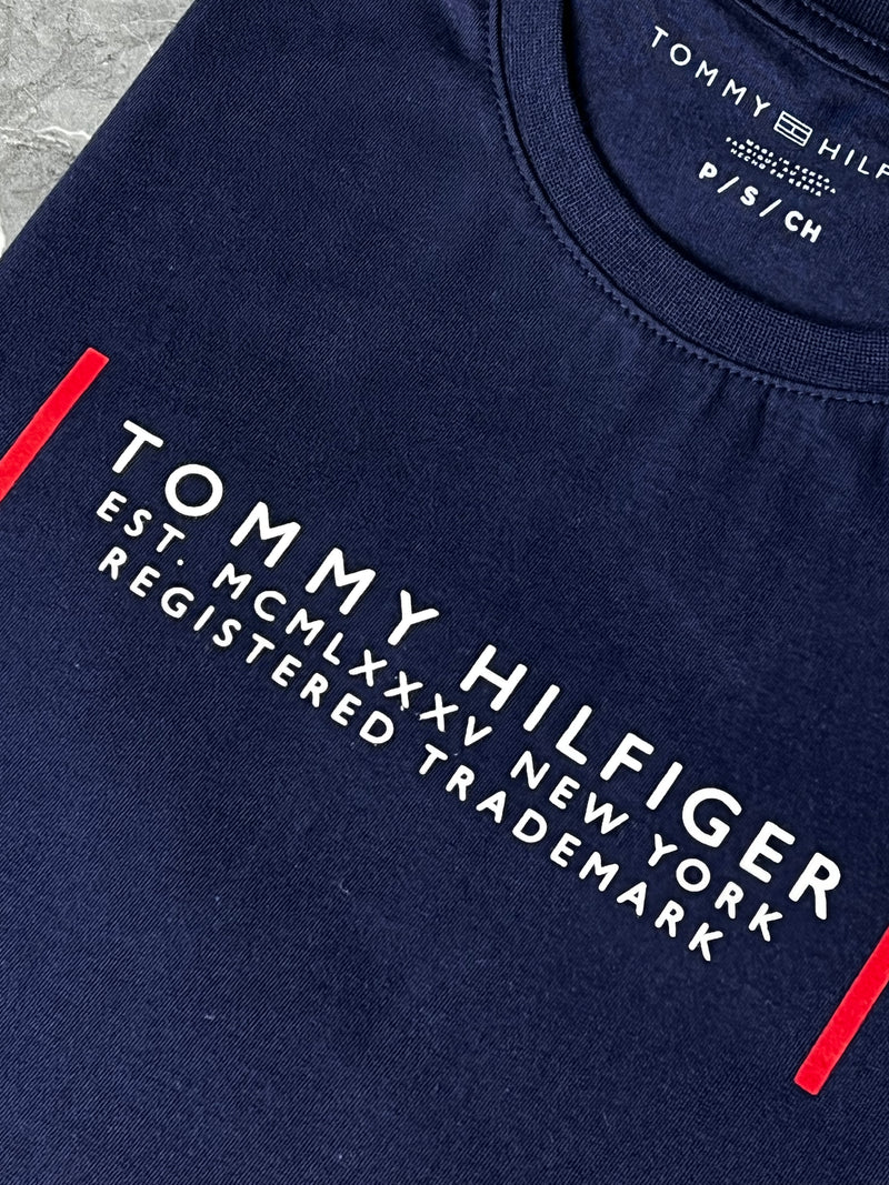 Camiseta Tommy Hilfiger - Azul Marinho - Seda Pima