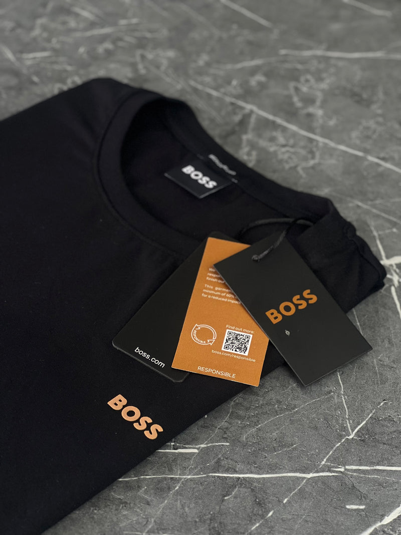 Camiseta Hugo Boss - Preta  - Seda Pima