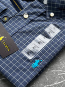 Camisa Social Polo Ralph Lauren Oxford - Xadrez Azul Marinho