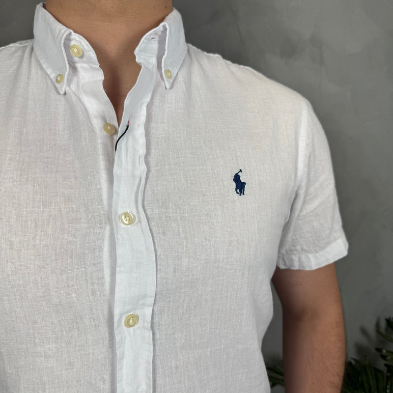 Camisa Social Manga Curta Polo Ralph Lauren - Branca - Linho