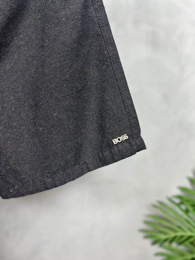 Short Linho Hugo Boss - Preto