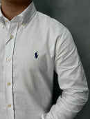 Camisa Social Polo Ralph Lauren Oxford - Branca