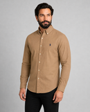 Camisa Social Polo Ralph Lauren Sarja  - Marrom Claro