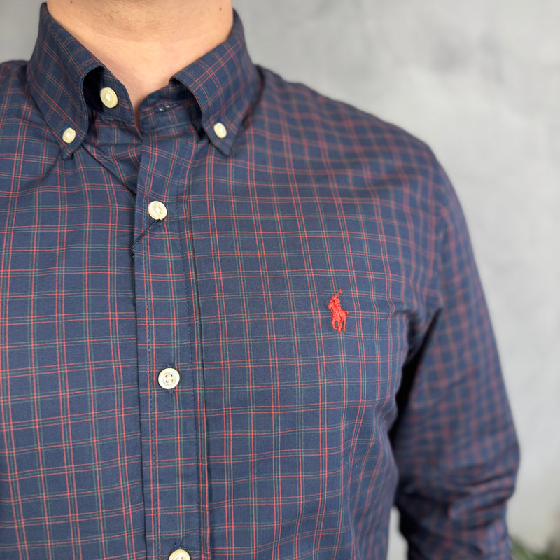 Camisa Social Polo Ralph Lauren Oxford - Xadrez AZ/VRM