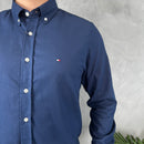 Camisa Social Tommy Hilfiger Oxford - Azul Marinho
