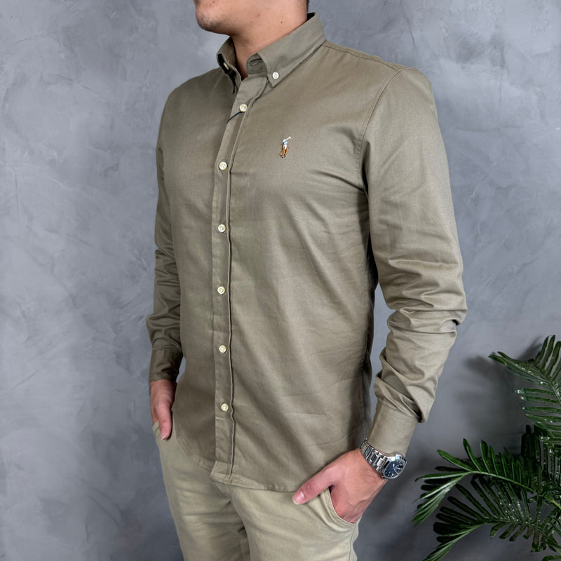 Camisa Social Polo Ralph Lauren Sarja  - Verde Musgo