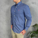 Camisa Social Polo Ralph Lauren Oxford - Xadrez Azul