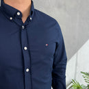 Camisa Social Tommy Hilfiger Oxford - Azul Marinho