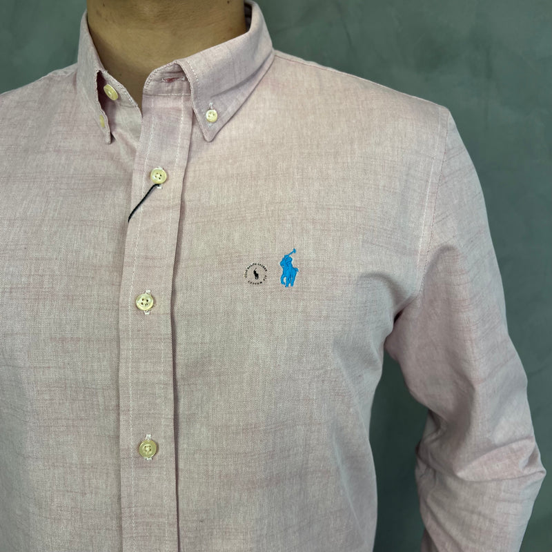 Camisa Social Polo Ralph Lauren Oxford - Rosa