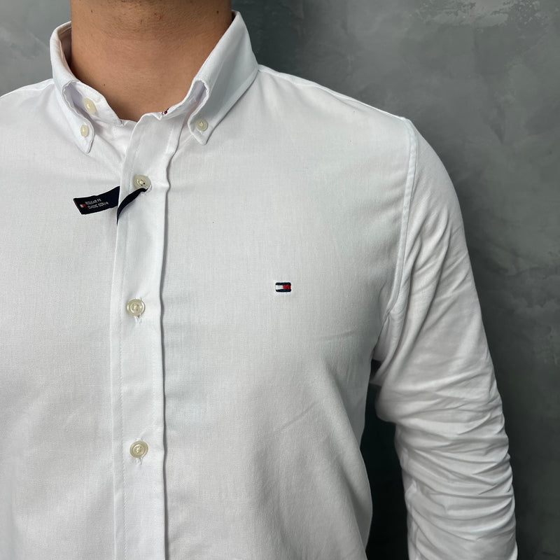 Camisa Social Tommy Hilfiger Oxford - Branca