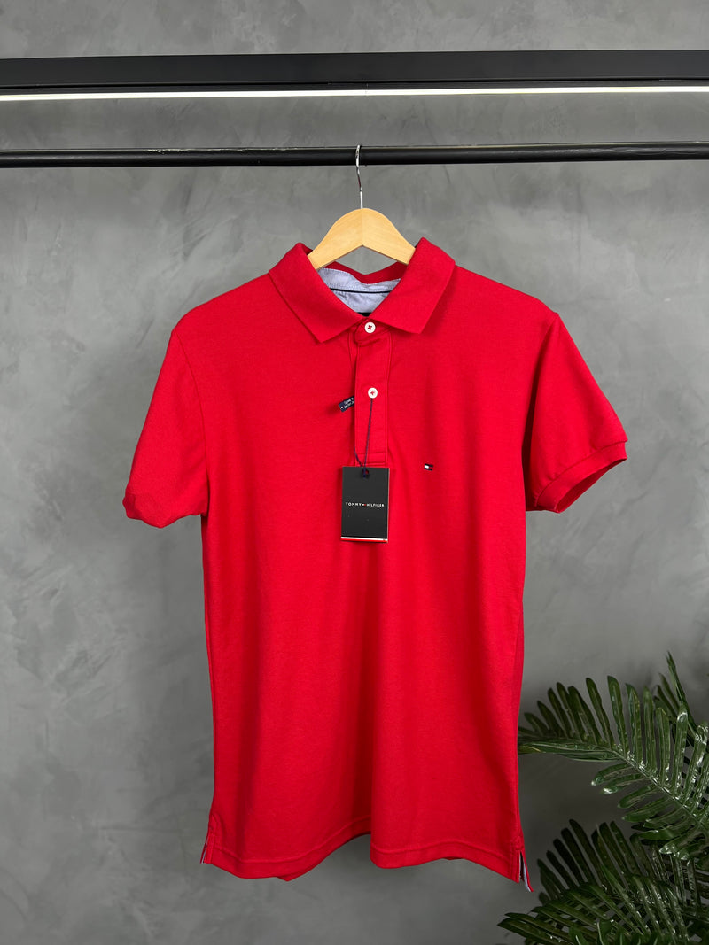 Camisa Gola Polo Tommy Hilfiger - Vermelha