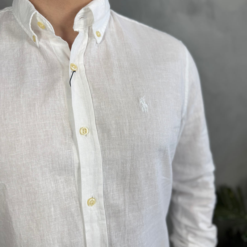 Camisa Social Polo Ralph Lauren - Branca - Linho
