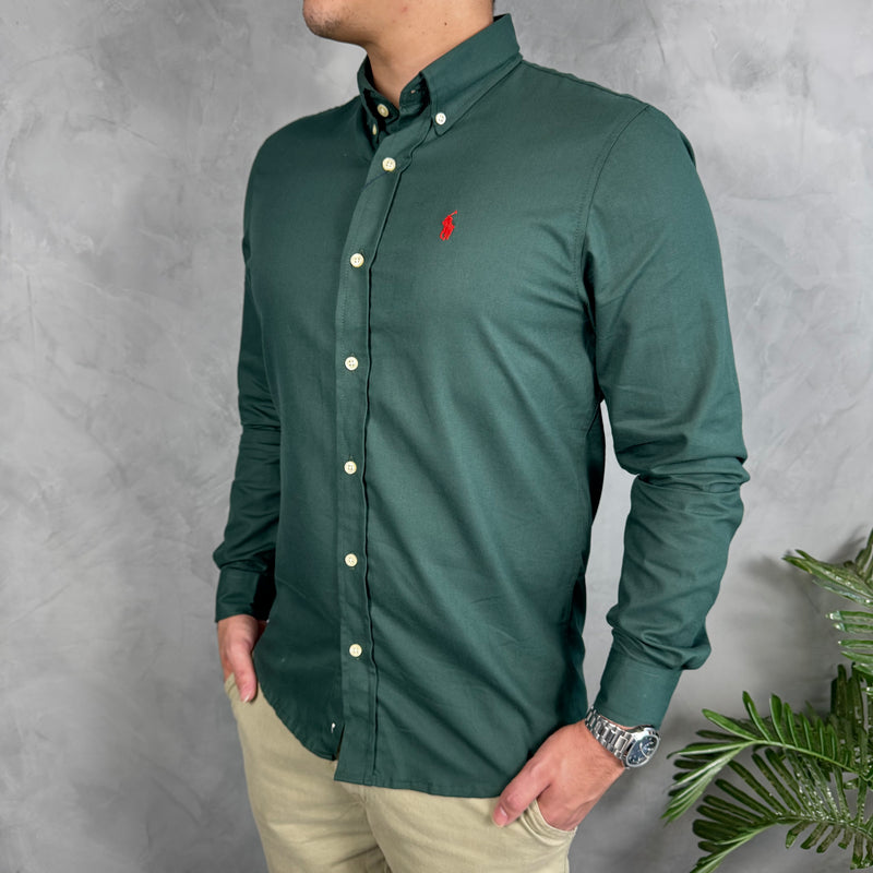 Camisa Social Polo Ralph Lauren Oxford - Verde