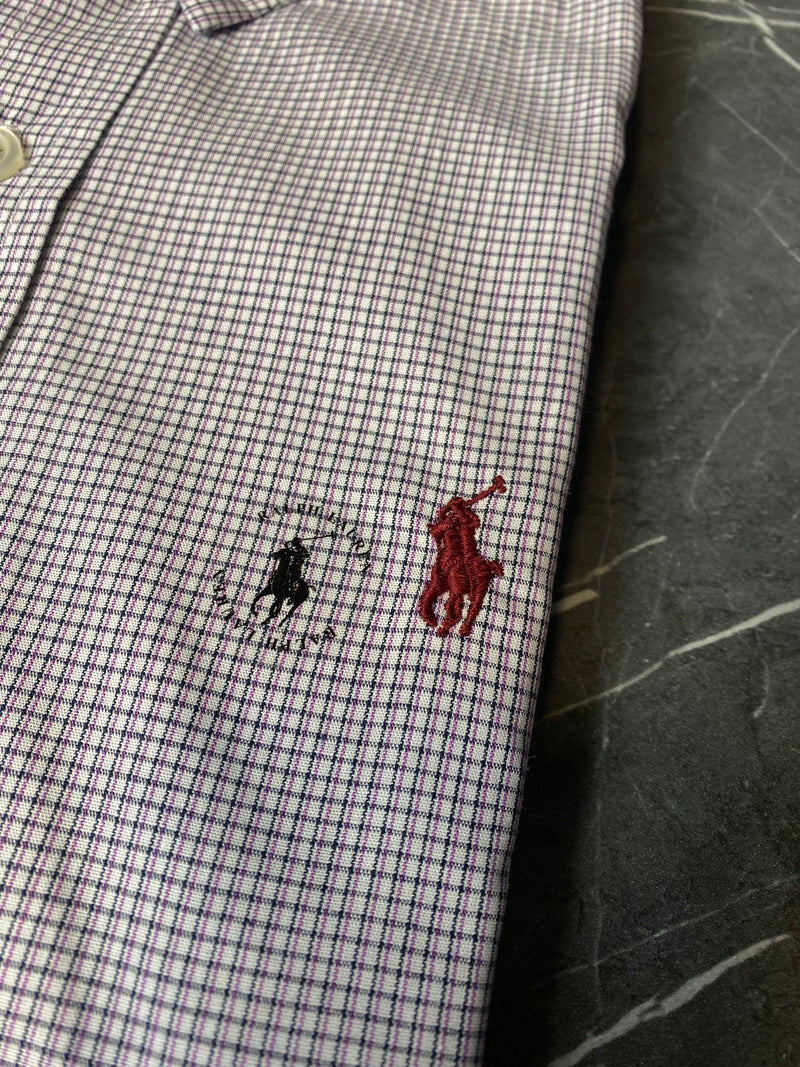 Camisa Social Polo Ralph Lauren Oxford - Xadrez Rosa