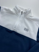 Fleece Ziper Interrompido Enzo Milano Off-White/Azul