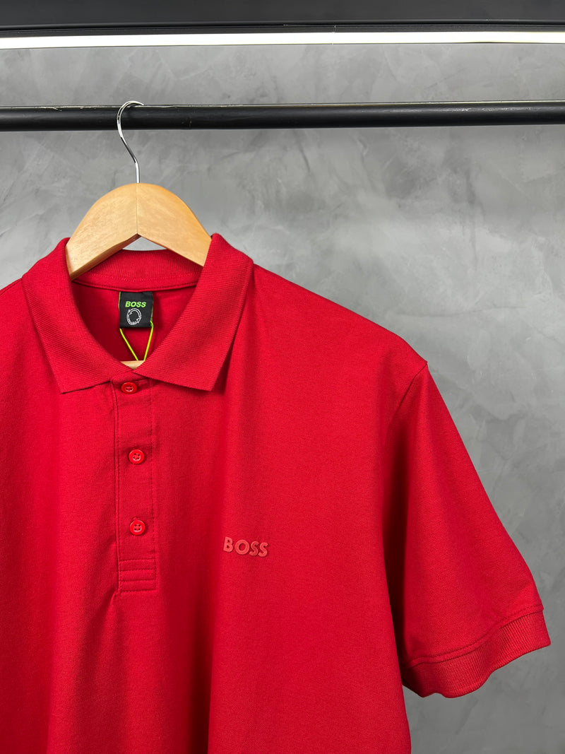 Camisa Gola Polo Hugo Boss -  Vermelha
