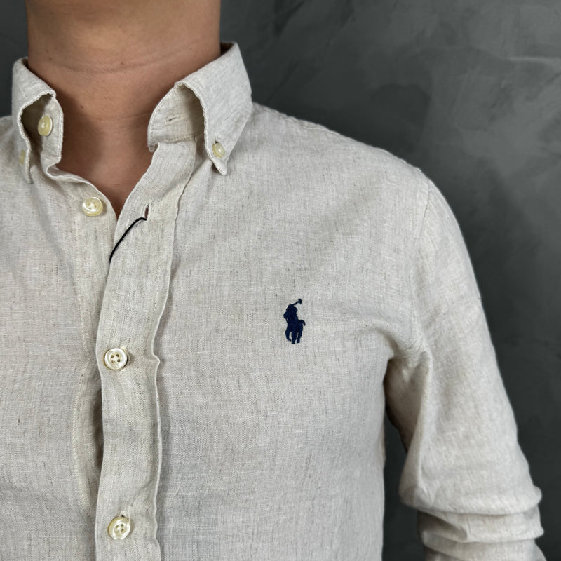 Camisa Social Polo Ralph Lauren - Linho - Natural