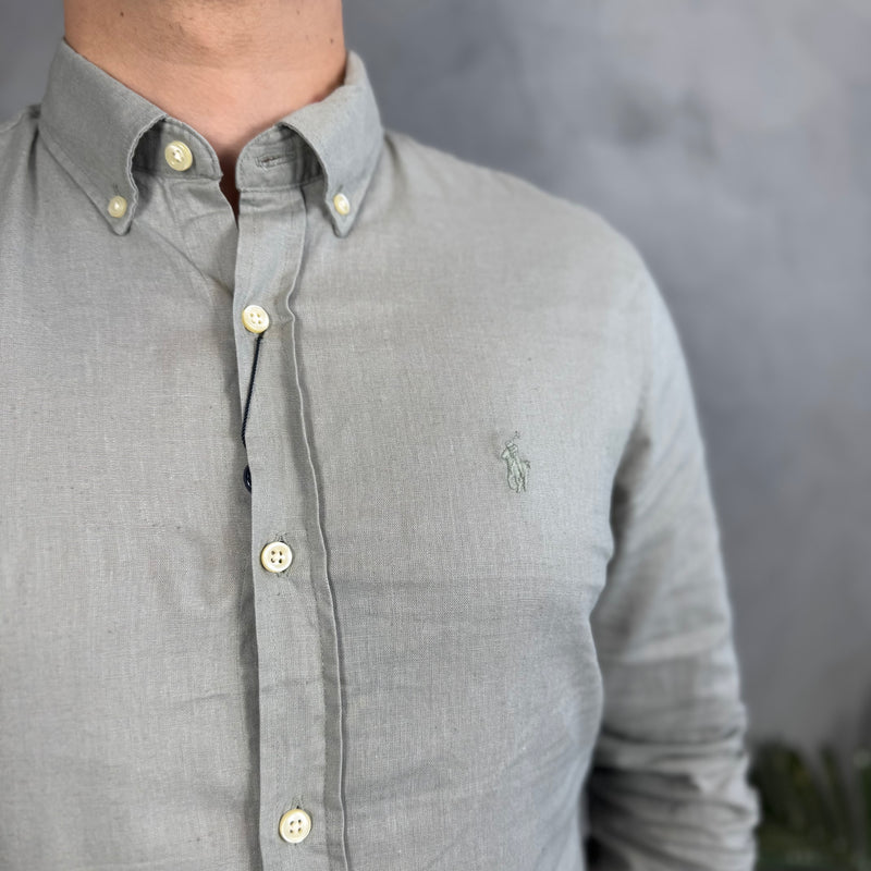 Camisa Social Polo Ralph Lauren - Verde - Linho