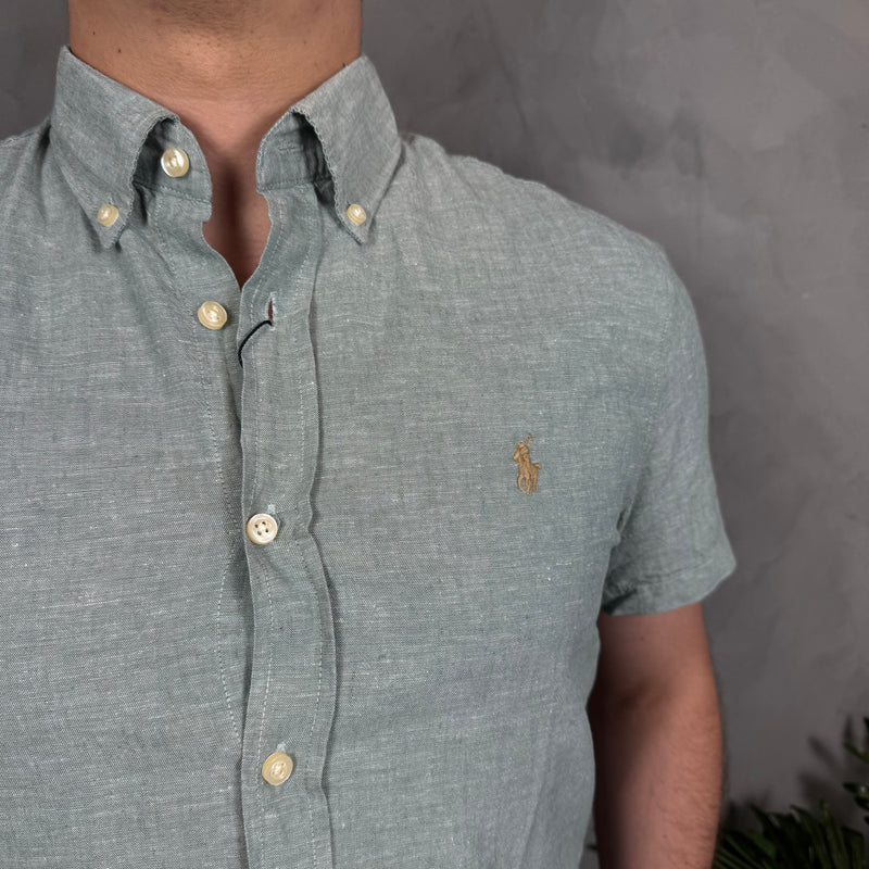Camisa Social Manga Curta Polo Ralph Lauren - Verde - Linho