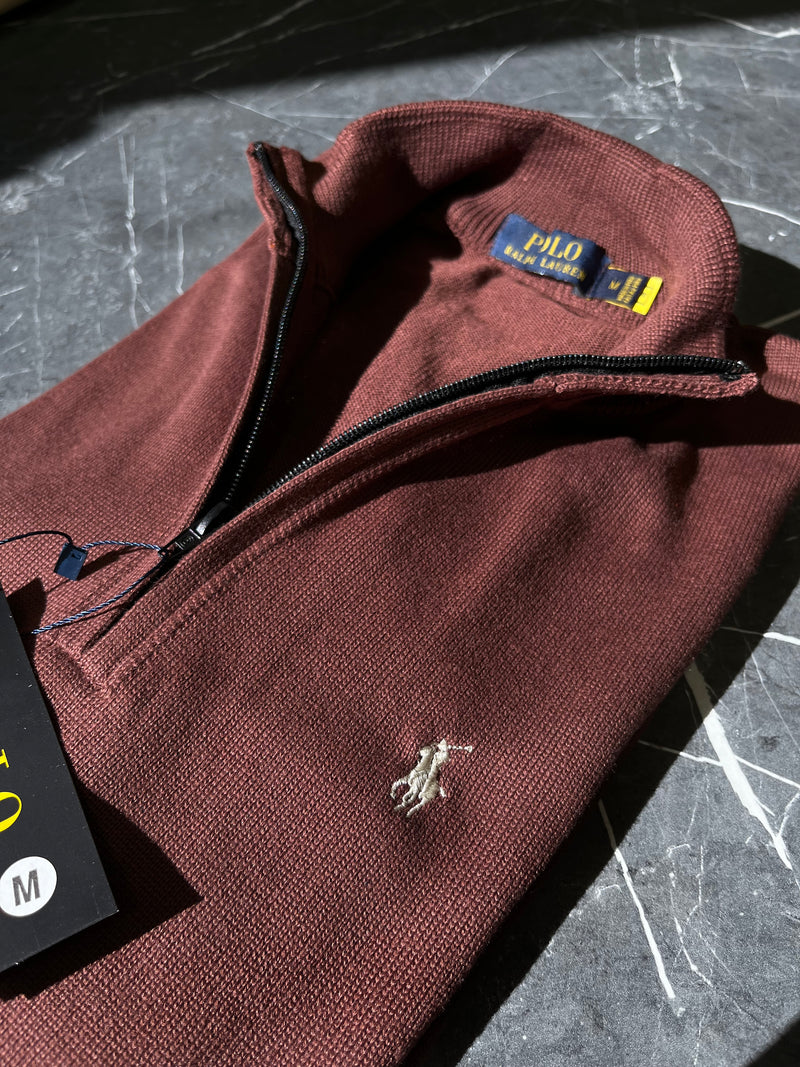 Suéter C/Zíper Polo Ralph Lauren - Marrom