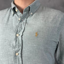 Camisa Social Polo Ralph Lauren - Verde - Linho