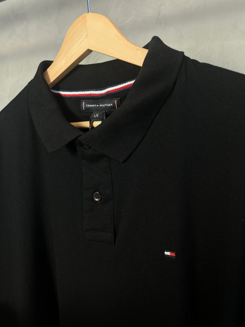 Camisa Gola Polo Tommy Hilfiger - Preta