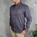 Camisa Social Polo Ralph Lauren Oxford - Chumbo