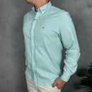 Camisa Social Tommy Hilfiger Oxford - Verde Claro