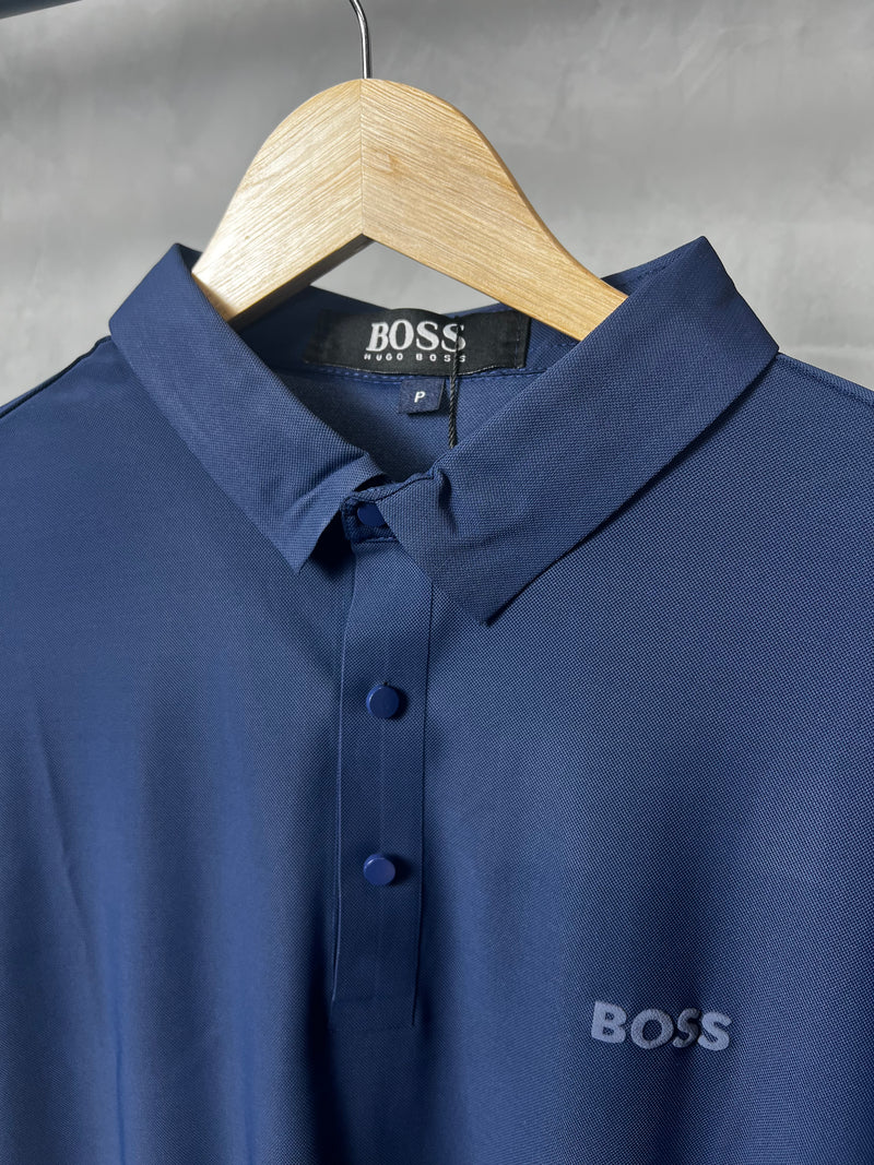 Camisa Gola Polo Hugo Boss - Azul Marinho - Tecnológica